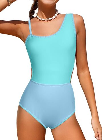blibean Teen Girls Swimsuits One Piece Bathing Suit with Chest Pads Size 6-15 Years in Kuwait