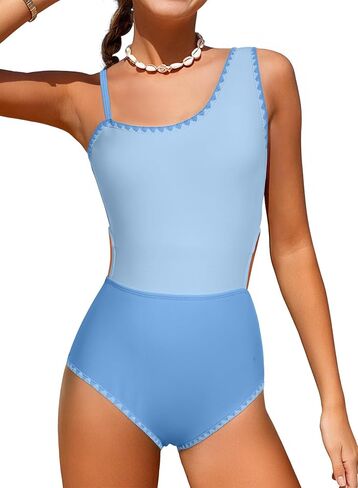 blibean Teen Girls Swimsuits One Piece Bathing Suit with Chest Pads Size 6-15 Years in Kuwait