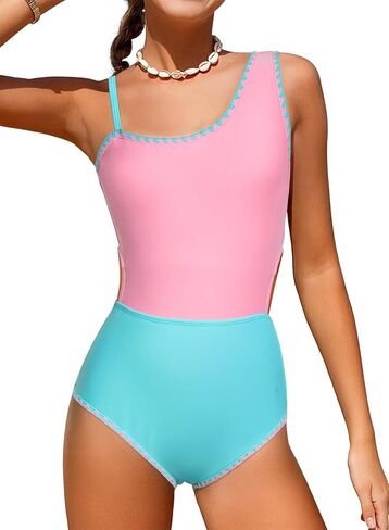 blibean Teen Girls Swimsuits One Piece Bathing Suit with Chest Pads Size 6-15 Years in Kuwait