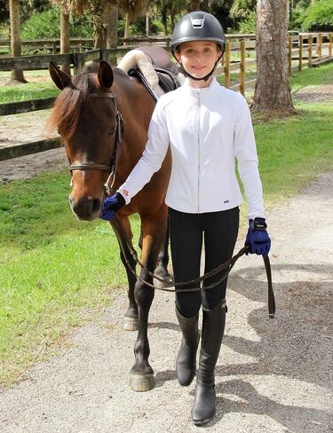 Fitst4 Sports Girls Riding Pants Fleece مبطنة الأطفال المؤخرات الشتوية المقعد الكامل سراويل الفروسية الجوارب الجوارب in Saudi Arabia