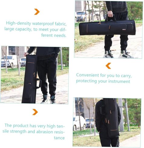 Luxshiny Trombone Bag with Double Shoulder Straps High-density Oxford Cloth Musical Instrument Carrying Case for Tenor Bass Trombone Protection and Shockproof Storage in Kuwait