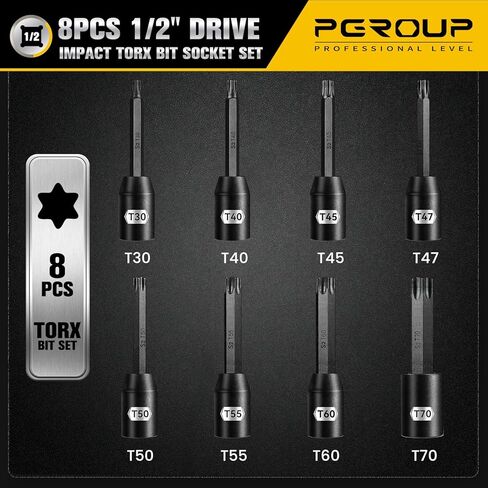 1/2 "تأثير مجموعة مقبس Allen ، 8 قطعة طويلة متري طولها 6-19 ملم مقبس سداسي سداسي ، S2 & CR-MO مع حالة تخزين ذات علامات الحجم والخدمة الثقيلة لإصلاح السيارات والصيانة الميكانيكية in Kuwait