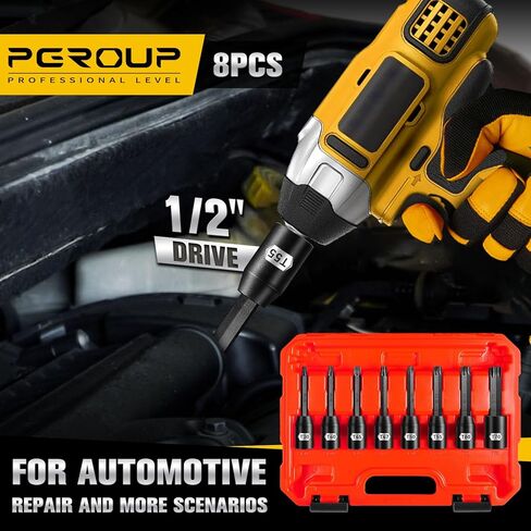 1/2 "تأثير مجموعة مقبس Allen ، 8 قطعة طويلة متري طولها 6-19 ملم مقبس سداسي سداسي ، S2 & CR-MO مع حالة تخزين ذات علامات الحجم والخدمة الثقيلة لإصلاح السيارات والصيانة الميكانيكية in Kuwait