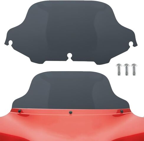 TSUNG 8" Black Wave Windshield Windscreen Wind Splitter Compatible with 1996-2013 Harley Davidson Touring Street Glide Electra Glide Trike FLHT FLHX FLHTK FLHTC FLHTCU (Fit 96-13 Black, 8inch) in Kuwait