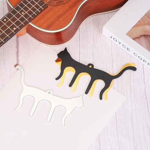 MECCANIXITY 2pcs Cute Cat Shaped Metal Music Book Clip and Page Holder, Piano Sheet Music Holders Music Book Holder for Sheet Music Stands, Black in Saudi Arabia