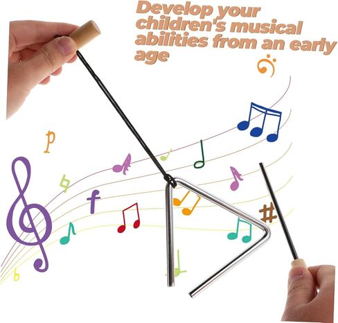 Handheld Iron Triangle Percussion Instrument with Triangle Bell Producing Clear Sound for School Bands Orchestras and Musical Performances in Saudi Arabia