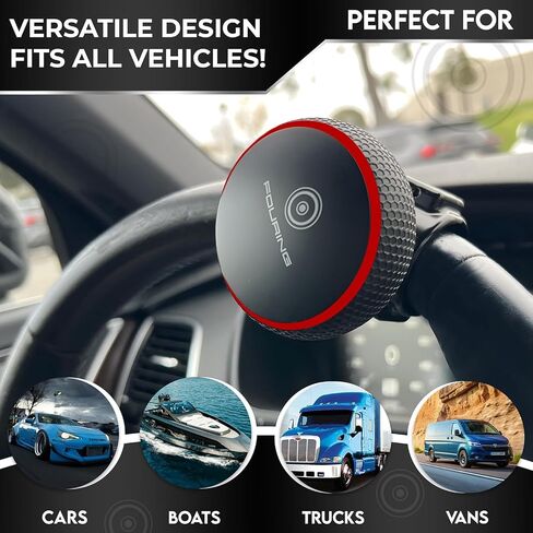 BL Steering Wheel Knob Spinner - Universal Non -Slip Fit و ABS & Premium Silicone Finish Knob مع محمل كرة معدنية - مثالية للسيارات والشاحنات والقوارب (Gold كبيرة) in Kuwait