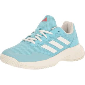 adidas Women's Game Court 2 Sneaker, Light Aqua/Off White/Bright Red, 6