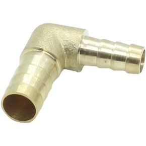 1 Piece Brass 1/4" x 1/4" Hose Barb Elbow 90 Degree L Right Angle Barbed Fitting Water Fuel Air
