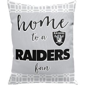 Northwest Official NFL Las Vegas Raiders Sweet Home Fan Decorative Pillow, Team Colors, 15" x 12"