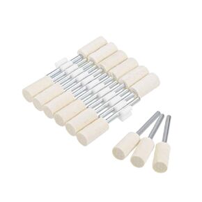 uxcell 12mm Wool Felt Mounted Points Cylinder Polishing Bits Burrs Buffing Wheels 15 Pcs