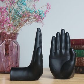 Bookends for Shelves Non Skid Resin Book Ends Hands Decorative Bookends Unique Abstract Art Desgin Book Stopper Book Shelf Holder for Home Office Great Gift for Book Lovers (C)