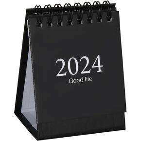 Mini Desktop Calendar,2024-2025 - Juli 2024 to Dec 2025 Small Desktop Calendar, for Home Office School,with Stickers,Reminder of Important Days. (Beige)