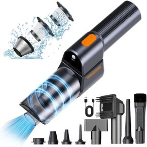 FINETOY for Tesla Car Vacuum Cleaner Cordless, for Tesla Model Y/3/S/X Accessories, 18000PA High Power Handheld Vacuum with LED Light, 8 in 1 Portable Vacuum, 3 Speeds, 180° Foldable, 2H Fast Charge