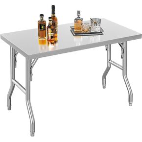 YITAHOME Stainless Steel Folding Table, 48" X 24" Folding Prep Table, Foldable Stainless Steel Table for Home Kitchen Restaurant Garage Warehouse