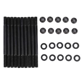 Aramox Cylinder Head Stud,ARP 208-4305 Cylinder Head Stud Kit Bolts Nuts Black for Honda Civic 1996-2000 D16Y7 D16Y8