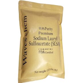 Waves-chem 1 lb Sodium lauryl Sulfoacetate (SLSA) Non-Toxic Vegetable Oil derived surfactant for Cleaning, degreasing and DIY Bath Bombs.