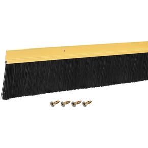 uxcell Door Brush Bottom Sweep H-Shape Aluminum Alloy Base with 0.4-inch PP Brush for Home, Industrial (47-inch L, Black)
