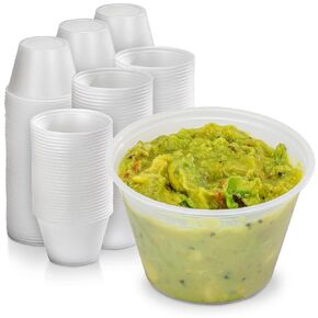 Fit Meal Prep 100 Pack 1 oz BPA Free Condiment Cups No Lids, Disposable Jello Shots Containers, Small Dipping Sauce Cups, Plastic Ramekins in Bulk, Stackable Souffle Cups for Sample, Portioning