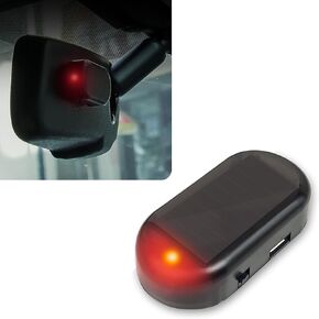 1 PC Car Solar LED Flashing Security Light with USB Port, Anti-Theft ABS Vehicle Alarm Light Accessories, Universal Automotive Safety Warning Light for Car Truck SUV (Blue Light)