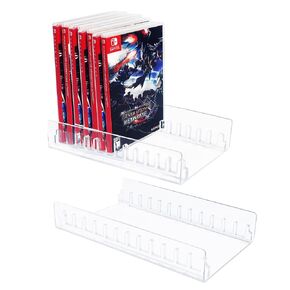 Acrylic switch game case holder，video game storage Organizer Stand Compatible with nintendo switch game holder, Upgraded Switch Game Display Holder Fits up to 12 Games Box ,Two packs can hold 24 games