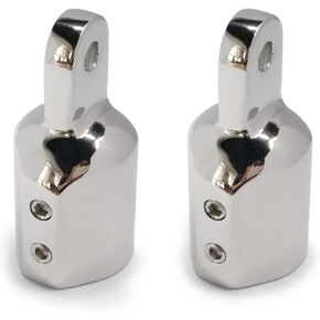 keehui Pair 316SS Heavy Duty7/8 ID Bimini Top Cap External Eye End Boat Fittings with Two Screws Marine Hardware, Fits 7/8" OD Round Tube