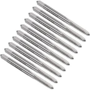 uxcell 10pcs Machine Thread Taps 8-32 UNC 2B High Speed Steel 6542 Straight Flute Screw Thread Milling Taps Threading Tapping Repair Tools