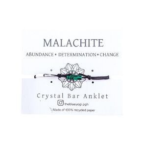 The Blue Yogi Adjustable Anklet - weather and water proof Protection and luck gemstone Anklet (Lapis Lazuli Bar)