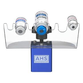 حامل قارورة طبية لتوريد المستشفيات الأمريكية من AHS، حامل قارورة شفاف بقاعدة زرقاء بدون استخدام اليدين مع 7 فتحات على طراز حامل المايونيز | اللوازم والمعدات الطبية