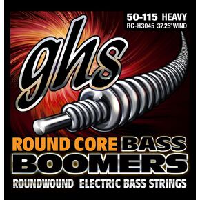 GHS Strings RC-H3045 Round Core Bass Boomers, 4-Set, Silver, Heavy Gauge (37.25" Winding)