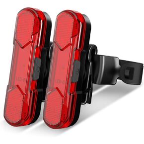 VICTGOAL Rear Bike Tail Light 2 Pack, USB Rechargeable Bright LED Bicycle Taillight with 4 Lighting Modes Waterproof Bike Light Flashing Light