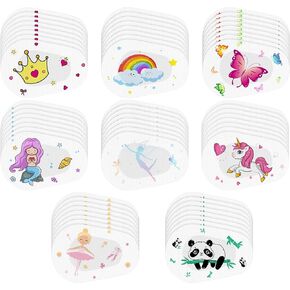 Panitay 40 Pcs Adhesive Eye Patches for Kids Unicorn Butterfly Panda Rainbow Breathable Kids Eye Patches Light Blocking Adhesive Eyepatch for Lazy Eye Boys Girls Children Regular Size, 8 Designs