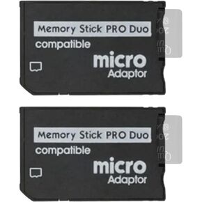 Skywin Memory Stick Pro Duo Adapter - 2 Pack Card Reader for PSP Memory Card Duo Adapter, Easy-to-Use Card Holder Compatible with Playstation Card, Camera, or Handycam