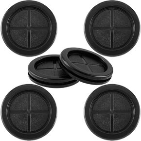 PAGOW 6pcs 2 inch Rubber Grommets 1-11/16" ID 2" Drill Hole Double-Sided Hole Plugs for Round Holes Protector Synthetic Wire Protection Firewall Plug Grommet