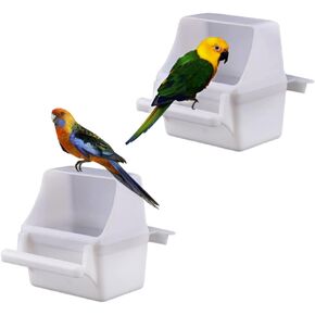 Bird Feeding Dish Cups Plastic Bird Cage Cup,Parrot Cage Replacement Food and Water Cup for Bird Parrot Water Food Dish Feeder in Kuwait