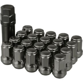 ACROPIX M12 x 1.5 Car Lug Nuts Cone Seat Closed End Bulge Acorn Hex Wheel Nut with Socket Key Gold Tone - Pack of 20