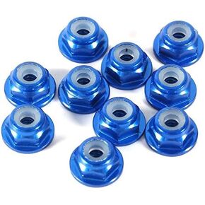 Hex Self Lock Nuts 10 PCS M2 Nut CNC Aluminum Flanged Nylon Lock Nut for Lock Washers Self Locking Metal Nuts Royal Blue