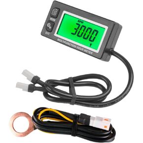 Runleader Digital Hours Tachometer,Engine Temperature Gauge,Backlight Display, Large LCD Screen,Battery Replaceable for Garden Mower Generator Motorcycle Compressor Outboard Motor Snowblower.