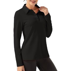 FKEEP Women Long Sleeve Polo Shirt Golf Sport Top Athletic Sportswear Tennis Activewear