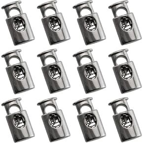 12pcs Zinc Alloy Toggle Spring Stop Single Hole String Cord Locks Gun Black