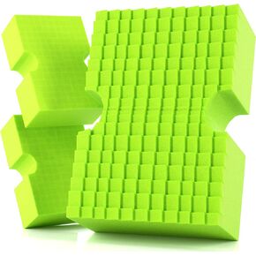 Grime Grabber Detailing Jumbo Cross-Cut Grid Sponge 3-Pack | All-Purpose, Durable, Extra Absorbent Sponge for Cleaning | Large, Easy-Grip Car Cleaning Sponge | Soft, Scratch-Free Multi-Use Sponge