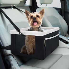 NOBLE DUCK Dog Car Seat for Small Dogs, Upgraded Dog Car Booster Seat with Metal Frame for Small Pets up to 20 lbs, Puppy Car Seat with Safety Leash