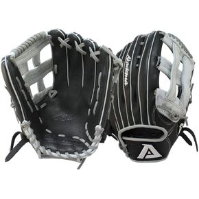 Akadema Prosoft Elite Series Baseball Outfielders Gloves, Black/Silver, Right Hand , 12.75 Inches