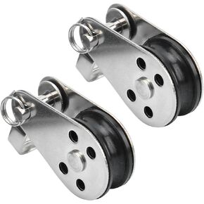 VGEBY Sailing Pulley,2pcs Stainless Steel Nylon Pulleys Small Lifting Pulley Pulley Blocks Rope Runner Kayak for Boat Kayaking Pulley Blocks Accessories Rowing Supplies Rope Pulley