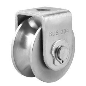 Grooved Wheel Pulley Block Pulley Wheel Stainless Duplex Bearing Silent Detachable Heavy Duty Traction Wheel for Material Handling and Moving Lifting Loading 1760lb/800 Kg