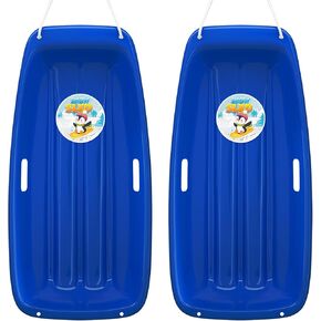 AGPTEK 35 بوصة متين للانحدار Sprinter Toboggan Snow Sled للبنين والبنات والبالغين مع مقابض مدمجة وحبل سحب in Kuwait