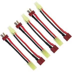 FLY RC 3 أزواج Mini Tamiya Style Connector to Deans T Plug ذكر أنثى 16AWG محول سلك كابل سيليكون لوحدة تحكم RC ESC سيارة شاحنة FPV Lipo شحن البطارية (المحطة المربعة على سلك أحمر)