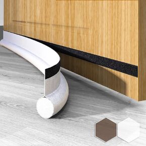 SOURRI 36 Inch Door Draft Stopper - Soundproof and Weather Stripping Under Door Draft Blocker for Interior/Exterior Doors - Reduce Noise, Cold Air, Dust, Smoke - Adjustable Bottom Door Sweep Insulator