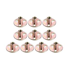 uxcell M8x37x2.5mm Brad Hole Tee Nut Carbon Steel T-Nuts Furniture Hardware Flange Insert Female Thread 10pcs