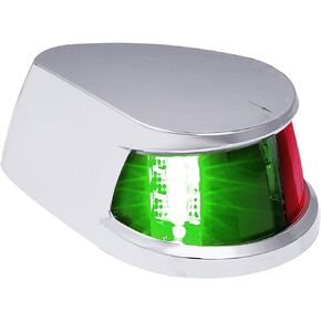 TRUE MODS Red Green LED Marine Navigation Bow Light [USCG ABYC A-16 2NM] [Waterproof] [Chrome & ABS] 2 Nautical Mile Visibility Bicolor Light for Pontoon Yacht Fishing Boat